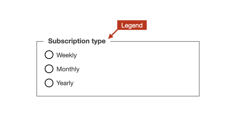 Radio group legend