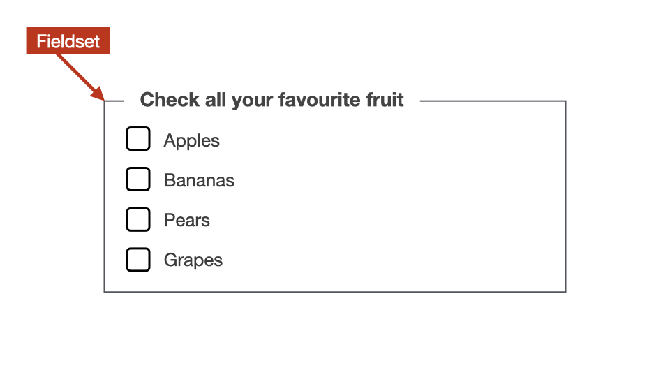 Checkbox group fieldset