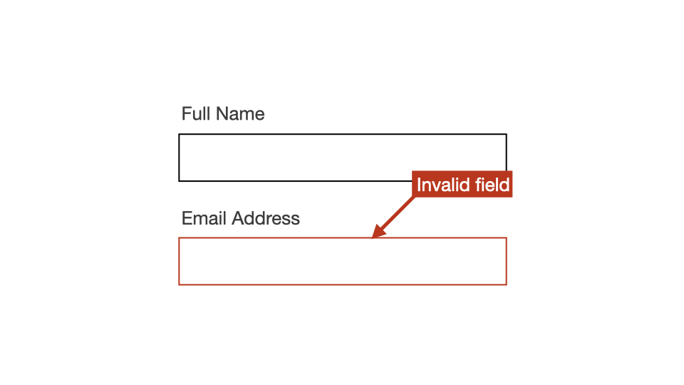 Invalid field using colour alone