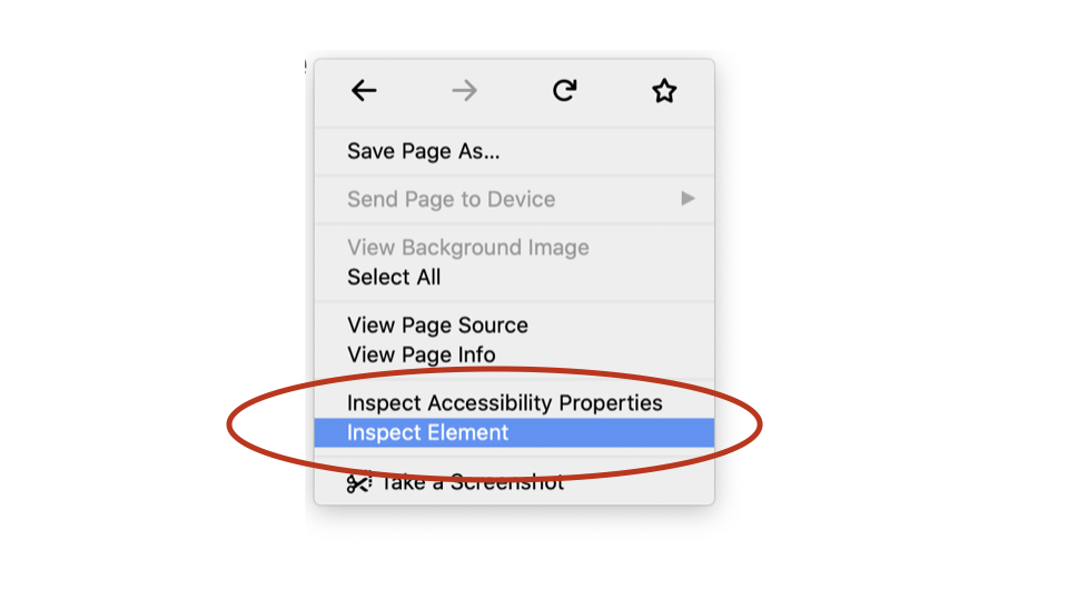 Inspect element in Firefox