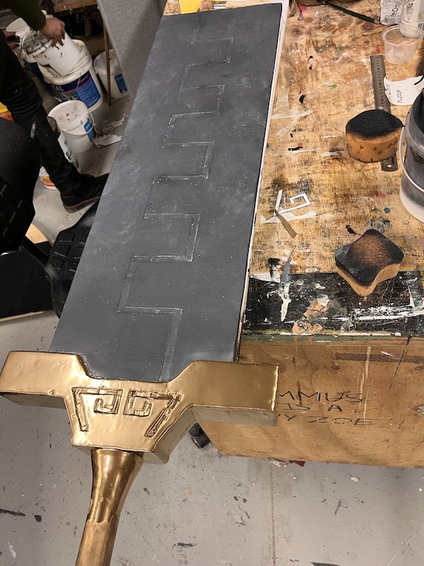 Detail of gold handle
