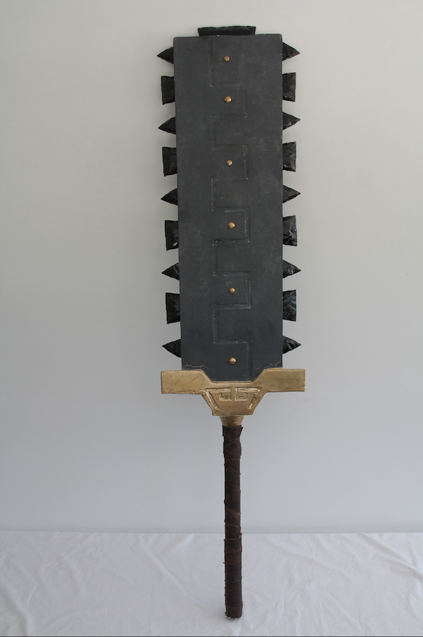 Finished club and angled sword